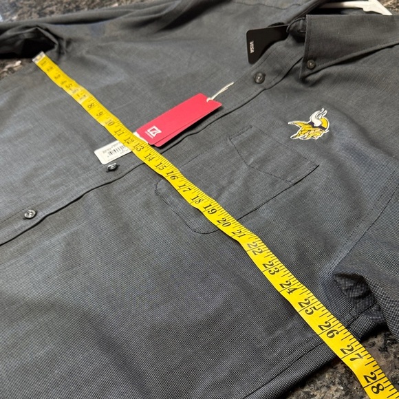 Cutter & Buck NFL Minnesota Vikings Charcoal Button Down Shirt NWT XL - Picture 8 of 13